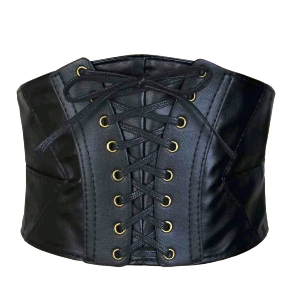 Lace-up Front Wide Belt